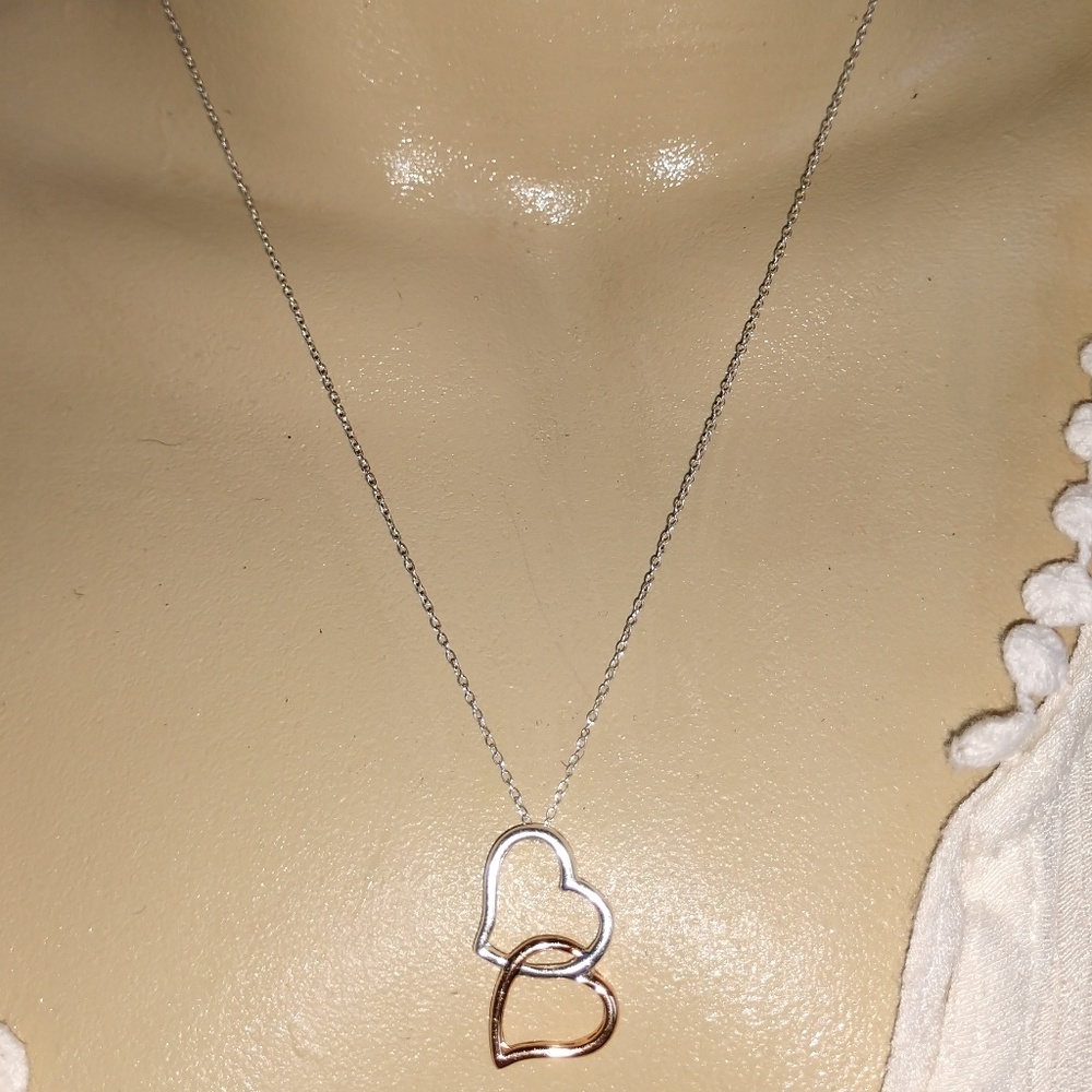 925 LA GEM double 💕2 tone necklace
